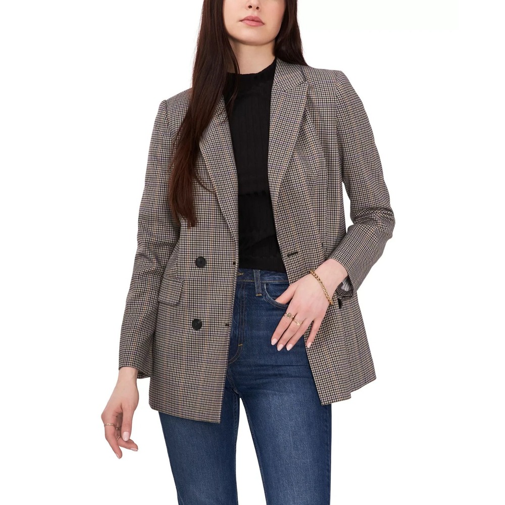1. State Plaid Houndstooth Double Breasted Academia Blazer Jacket‎ Size 10